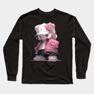 Girly Hip hop cute kitty Long Sleeve T-Shirt